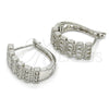 Rhodium Gold Filled Huggie Hoop, with White Cubic Zirconia, Polished, Rhodium Finish, 02.266.0003.20