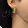 Oro Laminado Huggie Hoop, Gold Filled Style with White Cubic Zirconia, Polished, Golden Finish, 02.266.0003.1.20