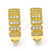 Oro Laminado Huggie Hoop, Gold Filled Style with White Cubic Zirconia, Polished, Golden Finish, 02.266.0003.1.20