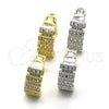 Oro Laminado Huggie Hoop, Gold Filled Style with White Cubic Zirconia, Polished, Golden Finish, 02.266.0003.1.20