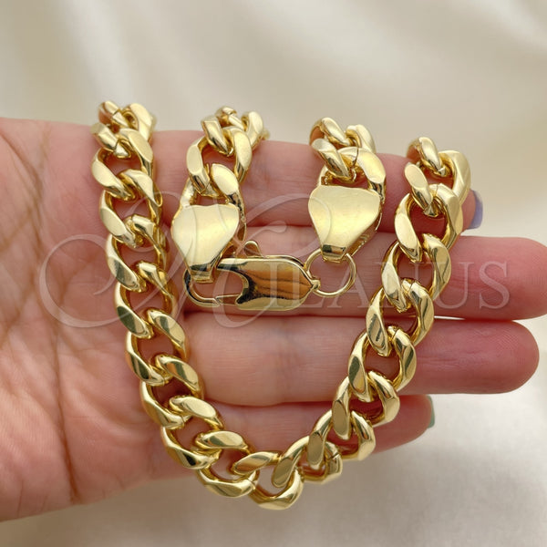 Gold Filled Necklace — Basic Necklace Miami Cuban Design Polished 04.63. Gauge — alternate product view — SKU 118030 | Oro Laminado collar — básico Necklace Miami Cuban diseño pulido 04.63. Gauge — SKU 118030