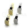 Oro Laminado Huggie Hoop, Gold Filled Style with White Micro Pave, Polished, Golden Finish, 02.266.0005.15
