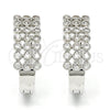 Rhodium Gold Filled Huggie Hoop, with White Cubic Zirconia, Polished, Rhodium Finish, 02.266.0005.1.15