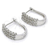 Rhodium Gold Filled Huggie Hoop, with White Cubic Zirconia, Polished, Rhodium Finish, 02.266.0005.1.15