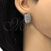Rhodium Gold Filled Huggie Hoop, with White Cubic Zirconia, Polished, Rhodium Finish, 02.266.0006.20