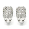 Rhodium Gold Filled Huggie Hoop, with White Cubic Zirconia, Polished, Rhodium Finish, 02.266.0006.20