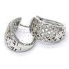 Rhodium Gold Filled Huggie Hoop, with White Cubic Zirconia, Polished, Rhodium Finish, 02.266.0006.20