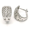 Rhodium Gold Filled Huggie Hoop, with White Cubic Zirconia, Polished, Rhodium Finish, 02.266.0006.20