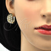Oro Laminado Huggie Hoop, Gold Filled Style with White Cubic Zirconia, Polished, Golden Finish, 02.266.0006.1.20