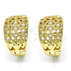 Oro Laminado Huggie Hoop, Gold Filled Style with White Cubic Zirconia, Polished, Golden Finish, 02.266.0006.1.20