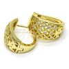 Oro Laminado Huggie Hoop, Gold Filled Style with White Cubic Zirconia, Polished, Golden Finish, 02.266.0006.1.20