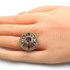 Oro Laminado Multi Stone Ring, Gold Filled Style with Multicolor and White Cubic Zirconia, Polished, Golden Finish, 01.266.0027.07 (Size 7)