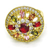 Oro Laminado Multi Stone Ring, Gold Filled Style with Multicolor and White Cubic Zirconia, Polished, Golden Finish, 01.266.0027.07 (Size 7)