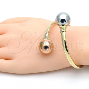 Gold Filled Jewelry — Individual Bangle Ball Design Polished Tricolor 07. 05 — main product view — SKU 118081 | Oro Laminado joyería — Individual Bangle Ball diseño pulido Tricolor 07. 05 — SKU 118081