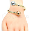 Oro Laminado Individual Bangle, Gold Filled Style Ball Design, Polished, Tricolor, 07.102.0001 (05 MM Thickness, One size fits all)