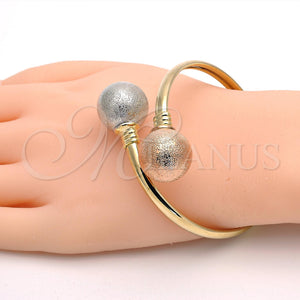 Gold Filled Jewelry — Individual Bangle Ball Design Matte Tricolor 07. 05 — main product view — SKU 118082 | Oro Laminado joyería — Individual Bangle Ball diseño Matte Tricolor 07. 05 — SKU 118082