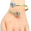 Oro Laminado Individual Bangle, Gold Filled Style Ball and Hollow Design, Diamond Cutting Finish, Tricolor for wholesale, additional product view 3