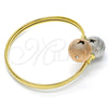 Oro Laminado Individual Bangle, Gold Filled Style Ball and Hollow Design, Diamond Cutting Finish, Tricolor for wholesale, additional product view 5