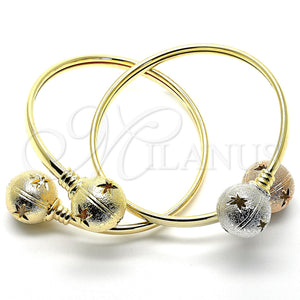 Gold Filled Jewelry — Individual Bangle Ball and Hollow Design Diamond Cutting — main product view — SKU 118083 | Oro Laminado joyería — Individual Bangle Ball and Hollow diseño Diamond Cutting — SKU 118083