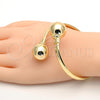 Oro Laminado Individual Bangle, Gold Filled Style Ball Design, Polished, Golden Finish, 07.102.0001.1 (05 MM Thickness, One size fits all)