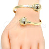 Oro Laminado Individual Bangle, Gold Filled Style Ball and Hollow Design, Diamond Cutting Finish, Golden Finish, 07.102.0003.1 (05 MM Thickness, One size fits all)