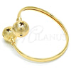Oro Laminado Individual Bangle, Gold Filled Style Ball and Hollow Design, Diamond Cutting Finish, Golden Finish, 07.102.0003.1 (05 MM Thickness, One size fits all)