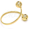 Oro Laminado Individual Bangle, Gold Filled Style Ball and Hollow Design, Diamond Cutting Finish, Golden Finish, 07.102.0003.1 (05 MM Thickness, One size fits all)