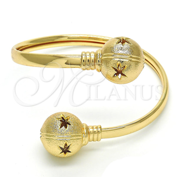 Gold Filled Jewelry — Individual Bangle Ball and Hollow Design Diamond Cutting — main product view — SKU 118119 | Oro Laminado joyería — Individual Bangle Ball and Hollow diseño Diamond Cutting — SKU 118119