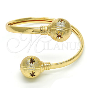 Gold Filled Jewelry — Individual Bangle Ball and Hollow Design Diamond Cutting — main product view — SKU 118119 | Oro Laminado joyería — Individual Bangle Ball and Hollow diseño Diamond Cutting — SKU 118119