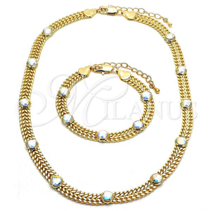Gold Filled Bracelet — Necklace and Bracelet with Aurore Boreale Crystal Polished — main product view — SKU 118126 | Oro Laminado brazalete — Necklace and Bracelet with Aurore Boreale cristal pulido — SKU 118126