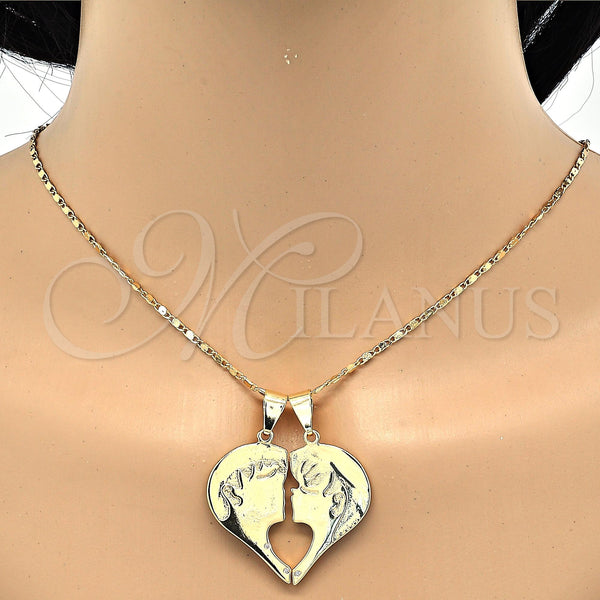 Gold Filled Pendant — Fancy Pendant Heart Design with White Cubic Zirconia — alternate product view — SKU 118128 | Oro Laminado dije — elegante Pendant corazón diseño with blanco Cubic Zirconia — SKU 118128