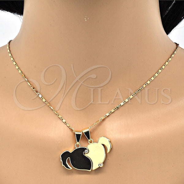 Gold Filled Pendant — Fancy Pendant Heart Design with White Cubic Zirconia — alternate product view — SKU 118130 | Oro Laminado dije — elegante Pendant corazón diseño with blanco Cubic Zirconia — SKU 118130
