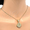 Oro Laminado Fancy Pendant, Gold Filled Style Elephant and Owl Design, Polished, Golden Finish, 05.120.0070