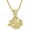 Oro Laminado Fancy Pendant, Gold Filled Style Elephant and Owl Design, Polished, Golden Finish, 05.120.0070