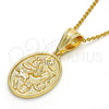 Oro Laminado Fancy Pendant, Gold Filled Style Owl and Elephant Design, Polished, Golden Finish, 05.120.0072