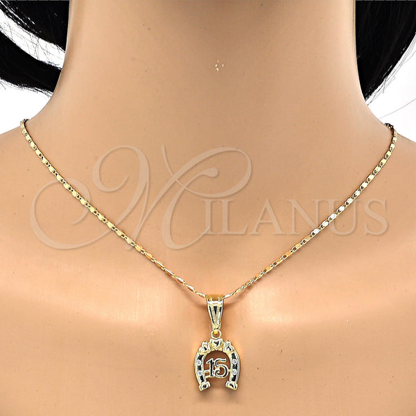 Gold Filled Pendant — Fancy Pendant Heart Design with White Cubic Zirconia — alternate product view — SKU 118144 | Oro Laminado dije — elegante Pendant corazón diseño with blanco Cubic Zirconia — SKU 118144