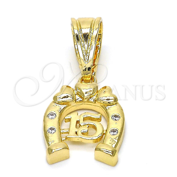 Gold Filled Pendant — Fancy Pendant Heart Design with White Cubic Zirconia — main product view — SKU 118144 | Oro Laminado dije — elegante Pendant corazón diseño with blanco Cubic Zirconia — SKU 118144