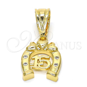 Gold Filled Pendant — Fancy Pendant Heart Design with White Cubic Zirconia — main product view — SKU 118144 | Oro Laminado dije — elegante Pendant corazón diseño with blanco Cubic Zirconia — SKU 118144
