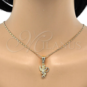 Gold Filled Pendant — Religious Pendant Angel and Heart Design Polished 05. — main product view — SKU 118145 | Oro Laminado dije — Religious Pendant Angel and corazón diseño pulido 05. — SKU 118145