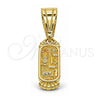 Oro Laminado Fancy Pendant, Gold Filled Style Elephant and Owl Design, Polished, Golden Finish, 05.120.0081