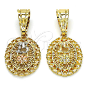 Gold Filled Pendant — Fancy Pendant Flower and Heart Design Polished 05. — main product view — SKU 118151 | Oro Laminado dije — elegante Pendant flor and corazón diseño pulido 05. — SKU 118151