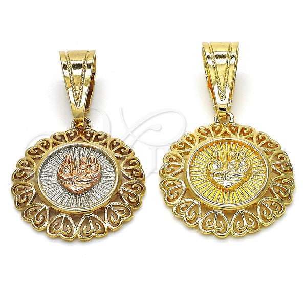 Gold Filled Pendant — Religious Pendant Heart Design Polished 05. — alternate product view — SKU 118154 | Oro Laminado dije — Religious Pendant corazón diseño pulido 05. — SKU 118154