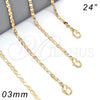 Oro Laminado Basic Necklace, Gold Filled Style Polished, Golden Finish, 04.213.0084.24 (02 MM Thickness, 24 Inches Length)