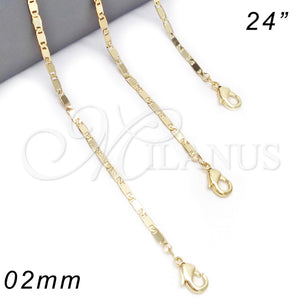 Gold Filled Necklace — Basic Necklace Polished 04. 02 MM Thickness 24 — main product view — SKU 118166 | Oro Laminado collar — básico Necklace pulido 04. 02 MM Thickness 24 — SKU 118166