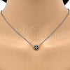 Rhodium Gold Filled Pendant Necklace, Ball Design, Black Enamel Finish, Rhodium Finish, 04.313.0004.18 (01 MM Thickness, 18 Inches Length)