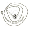 Rhodium Gold Filled Pendant Necklace, Ball Design, Black Enamel Finish, Rhodium Finish, 04.313.0004.18 (01 MM Thickness, 18 Inches Length)