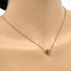 Oro Laminado Pendant Necklace, Gold Filled Style Ball Design, Black Enamel Finish, Golden Finish, 04.313.0004.1.18 (01 MM Thickness, 18 Inches Length)