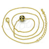 Oro Laminado Pendant Necklace, Gold Filled Style Ball Design, Black Enamel Finish, Golden Finish, 04.313.0004.1.18 (01 MM Thickness, 18 Inches Length)