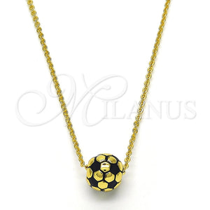 Gold Filled Necklace — Pendant Necklace Ball Design Black Enamel 04. 01 — main product view — SKU 118217 | Oro Laminado collar — Pendant Necklace Ball diseño negro Enamel 04. 01 — SKU 118217