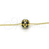 Oro Laminado Pendant Necklace, Gold Filled Style Ball Design, Black Enamel Finish, Golden Finish, 04.313.0005.1.18 (01 MM Thickness, 18 Inches Length)